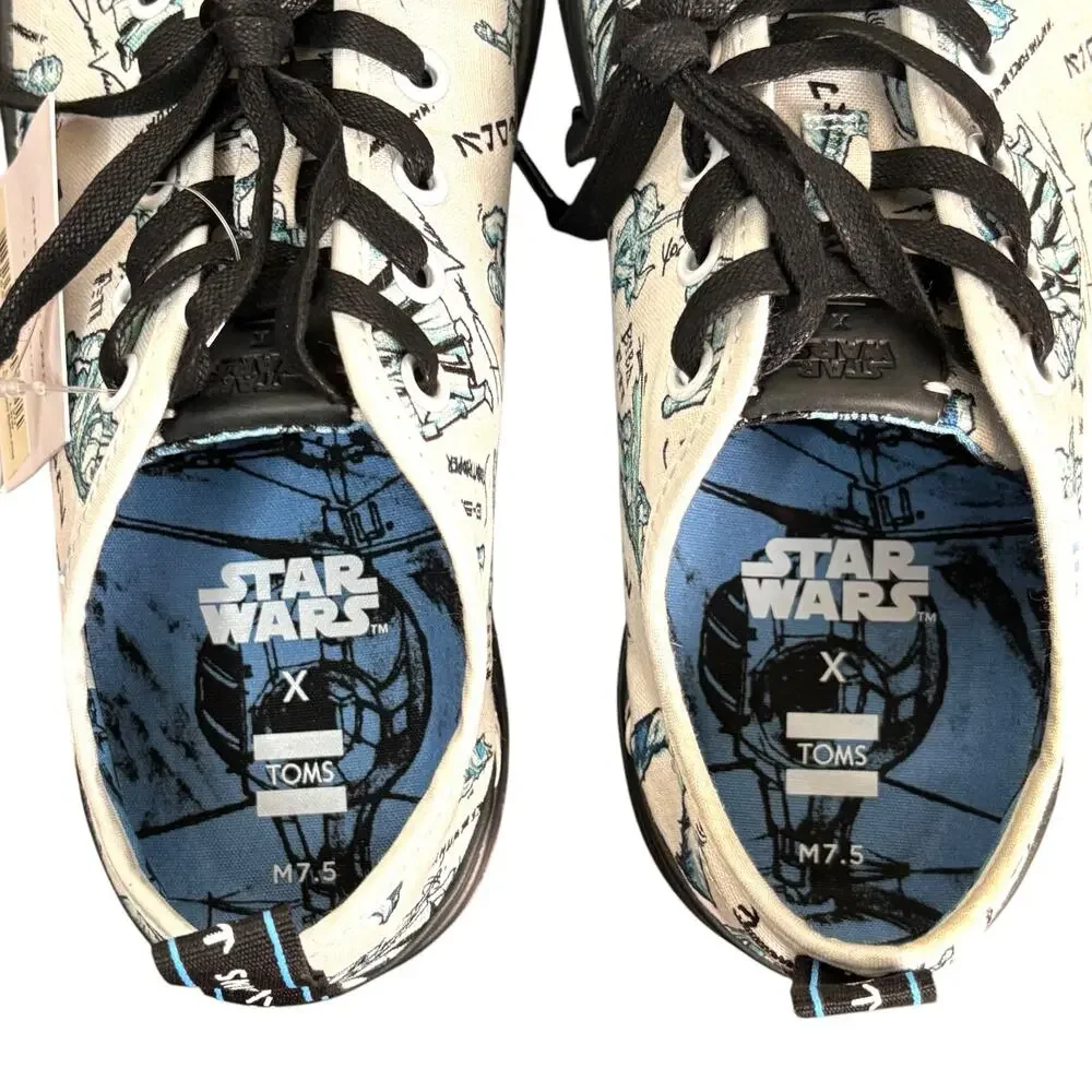 NWB Star Wars x TOMS Trvl Lite Low Men's Shoes Characters Sketch Print Size 7.5